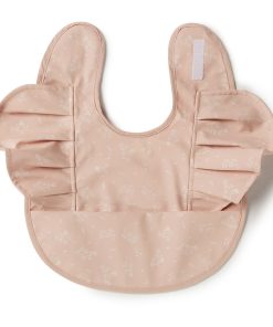 Alternative view of Dusty Rose Flower Frill Snuggle Bib