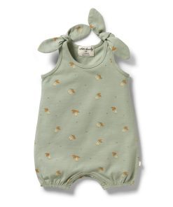 Organic Tie Playsuit Perfect Pears