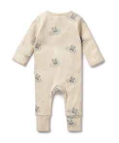 Little Bear Organic Pointelle Zipsuit With Feet - Image 3