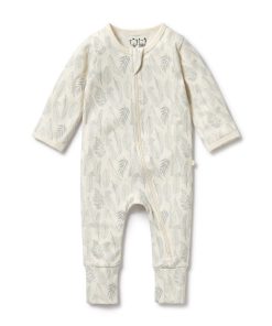 New Leaf Organic Zipsuit With Feet - Image 2