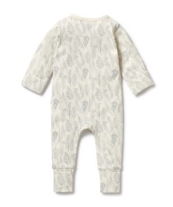 New Leaf Organic Zipsuit With Feet - Image 3