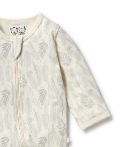 New Leaf Organic Zipsuit With Feet - Image 4